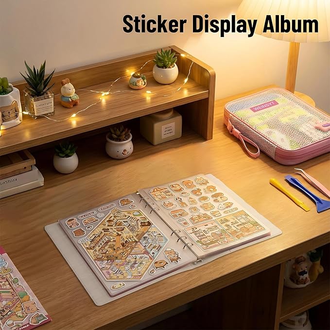 DIY Adult Sticker 3D Pop-Up Scene Book Deluxe Set | 11-Piece All-in-One Professional Creation Solution (Includes 86 Pages with 38 Scenes), Tools & Storage System