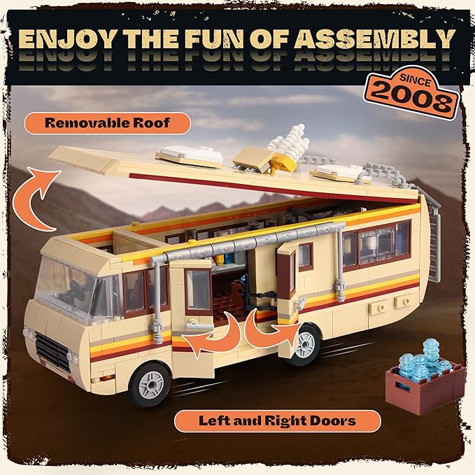 Rvs for Break Bad Building Set, Upgraded Creative Rvs Building Bricks Merchandise, Camper Van Building Set Toy for Boys Age 8-12