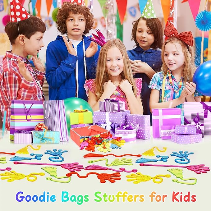 PICcircuit Sticky Hands Bulk 30 PCS Party Favors for Kids 4-8,8-12 Year Stretchy Sticky Hand Feet Goodie Bags Stuffers for Kids Classroom Prizes Valentines Gifts for Kids Birthday Trinkets Slap Hand