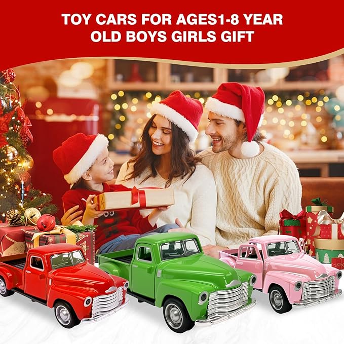 2Pcs Little Blue/Black Truck Toy for Toddlers 2 3 4 5 6 7 8 Year Old Boys Girls,1:32 Alloy Toddlers Car Toy Driveable,Car Door Can Open,Toy Trucks for Kids Easter Christmas Birthday Gifts