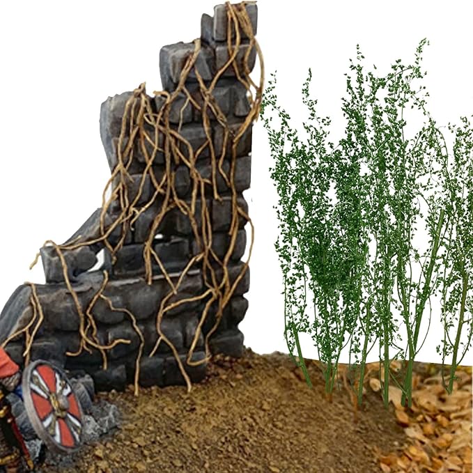 Cayway Miniature Shrubs Model Bushes Long Shrub Vegetation Groups Static Grass Tuft for DIY Model Train Landscape Railroad Scenery, Grass Green