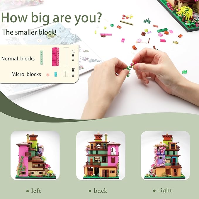 Architecture Cherry Blossom Villa Tree House Micro Building Blocks Set for Adults 14+ 7080PCS, Flower House Creative Collectible Models