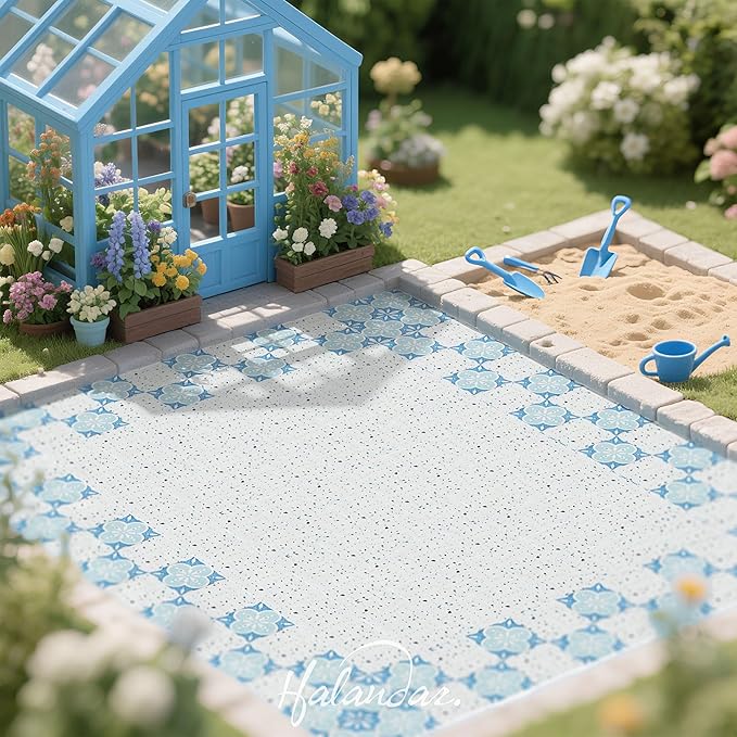 Halandar Dollhouse Flooring Tiles on 1/12 1/6 Scale Miniature Decor Accessories 128pcs Double-Sided