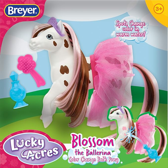 Breyer Horses Color Changing Bath Toy | Blossum The Ballerina Horse | Brown/White with Surprise Pink Color | 7" X 7.5" | Horse Toy | Ages 3+ | Model #7231