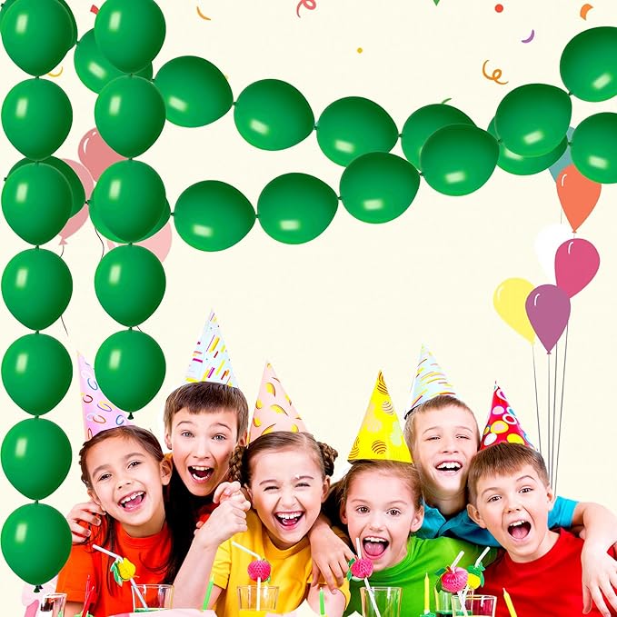 ADIDO EVA Link Balloons Dark Green 10 Inch Latex Quick Linkale Balloon 80 Pcs for Birthday, Halloween, Christmas, Party Festival Decorations
