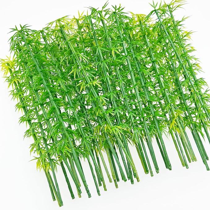 Woohome Model Miniature Bamboo Trees, Green Plastic Bamboo Trees for Building Model, Home Miniature Landscape Landform Diorama Project, 50 PCS, 5.9’’