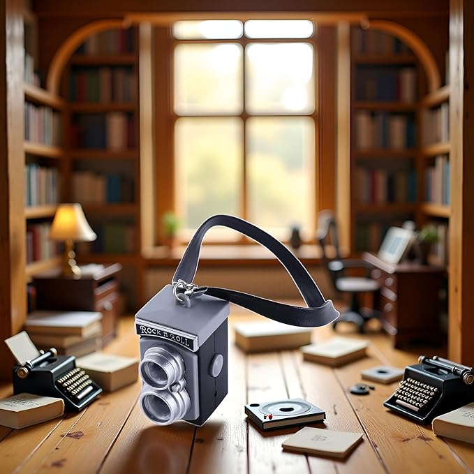 Mini Camera for Dolls, Dollhouse Miniature Digital SLR Camera Dolls House Decoration Mini Camera Ornament Vintage Camera Model Dollhouse Accessories