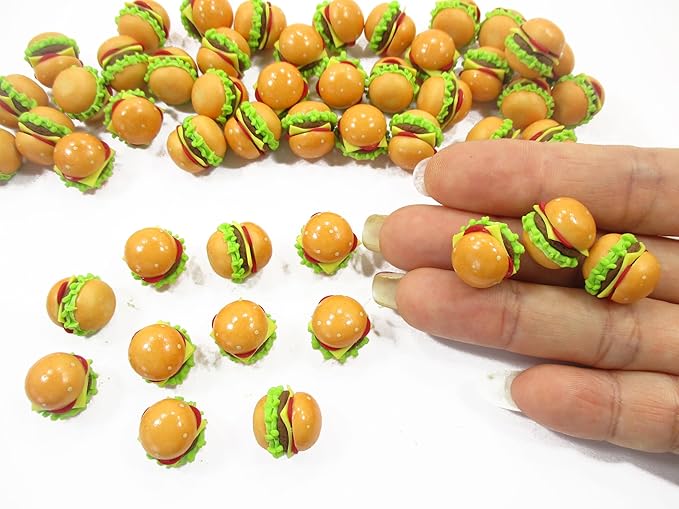 Dollhouse Miniatures Food Lot 10 Hamburger Cheese Burger Bakery Supply 13726