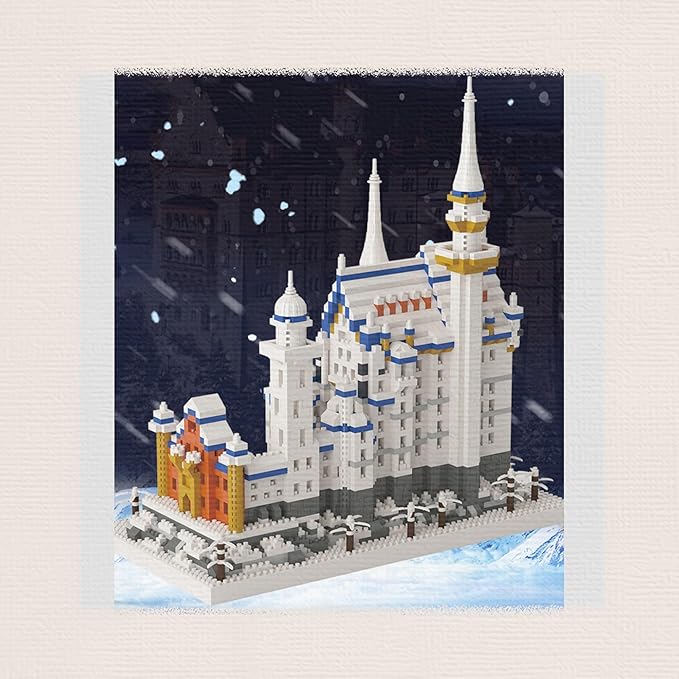 Kadablk Famous Architecture Model,Micro Blocks Building Sets,Germany Swan Stone Castle, 2800+ PCS Mini Bricks Building Blocks, Gift for Adults and Teens