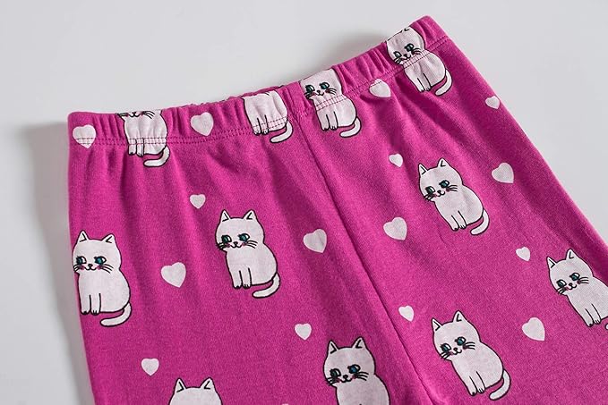 Babyroom Girls Matching Doll&Toddler 4 Piece Cotton Pajamas Toddler Christmas Sleepwear