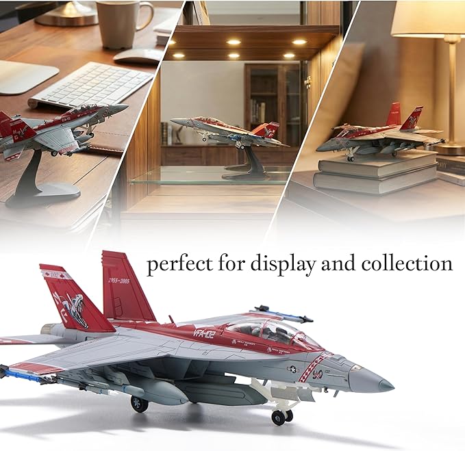 F/A-18F Super Hornet Die-cast Airplanes-1/100 Scale VFA-102 Diamondbacks Metal Aircraft Model for Collector, Aviation Enthusiast-Premium Collectiable with Display Stand