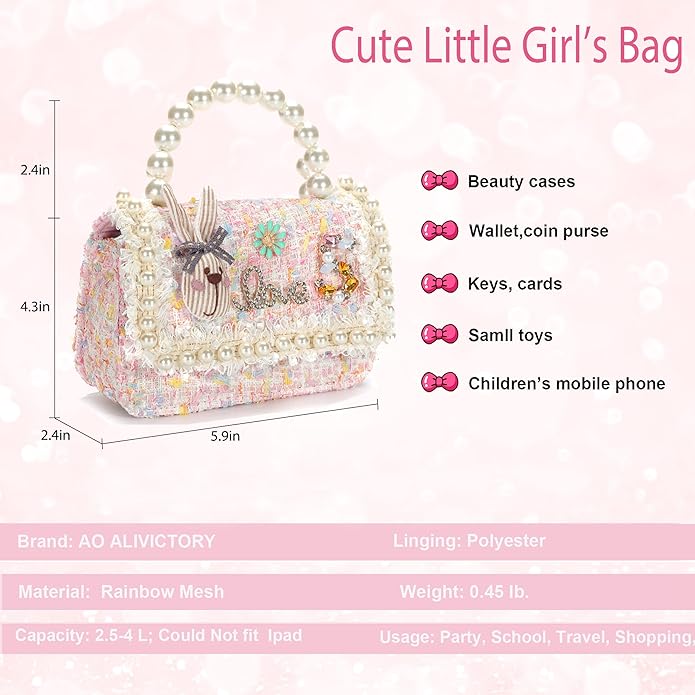 AO ALI VICTORY Toddler Gifts Kids Purse for Little Girls Mini Girl's Handbag Shoulder Crossbody Bag