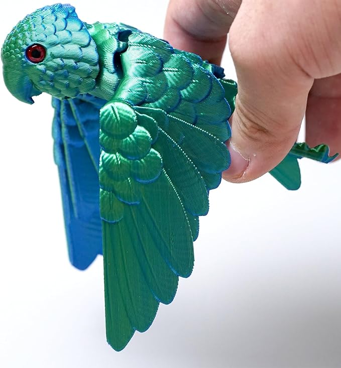 3D Printed Flexible Parrot Model,Bird with Wing,Movable Joints,Home Office Decor,Interesting Toys for Autism/ADHD,Festival Gifts toco,Fidget Toys, Executive Desk Animals Toy (Colorful 3)