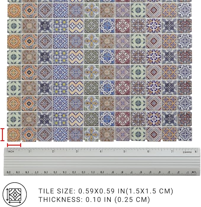 150 pcs, Dollhouse Flooring, 1:12 Scale Doll House Tiles, Miniature Checkerboard Floor, REDUCIO! (Spanish Tiles)