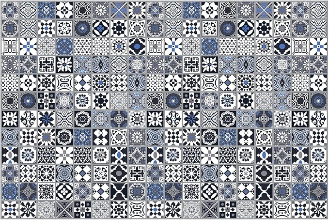 150 pcs, Dollhouse Flooring, 1:12 Scale Doll House Tiles, Miniature Checkerboard Floor, REDUCIO! (Midnight Mosaic)