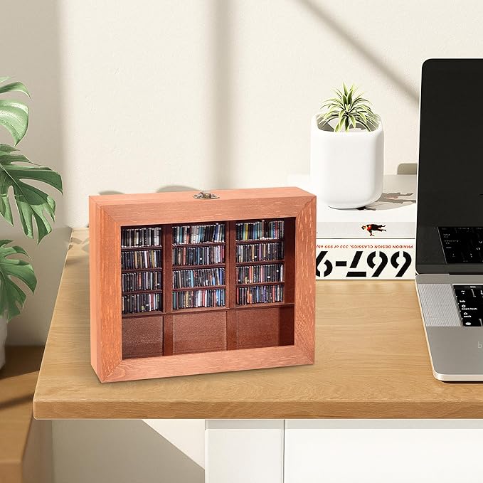 Anxiety Relief Swing Bookshelf – Includes Mini Books, Mindfulness Stress-Free Wooden Anxiety Bookshelf, Suitable for Home and Office Decor, Mini Library & Unique Gift.