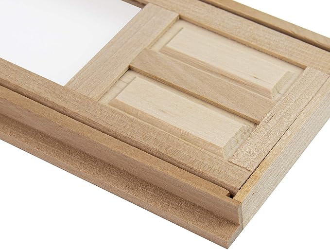AUEAR, 1:12 Dollhouse Miniature Furniture Unpaint Wooden Doors for DIY Scene Doll Home Craft (2 Panel Style A)