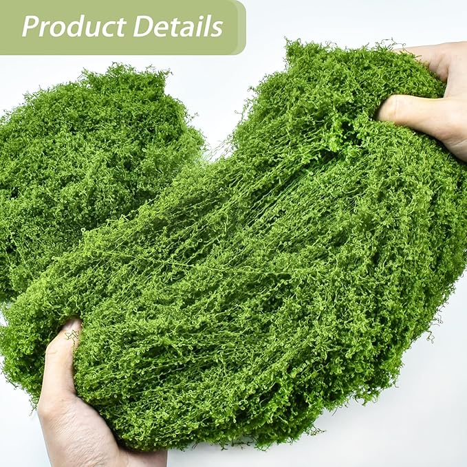 Fake Green Moss for Crafts 7 Oz Decorative Artificial Moss for Crafts Decorative Faux Moss Table Centerpieces Wedding Party Decor Fairy Garden Floral DIY