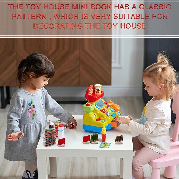 BLMHTWO 30 Pieces 1: 12 Scale Miniature Books Dolls House Books Miniature Books for Dolls House Dolls House Miniatures Writable Page-Turnable Reusable Minature Books for Dolls Bedroom Study Room