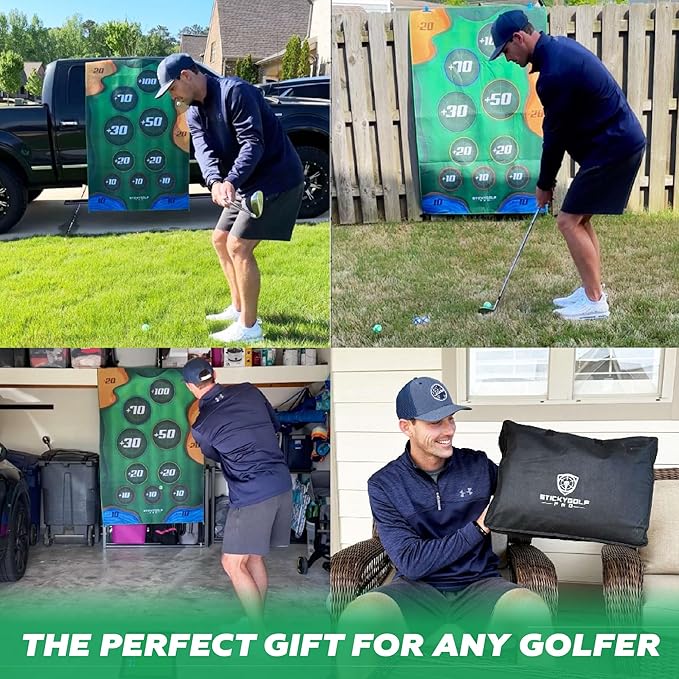 Golf Game for Adults Outdoor Indoor - Backyard Chipping Set with Sticky Balls - Family Entertainment Multi-Player Action - Friend and Party Activity - Gift for Golfers
