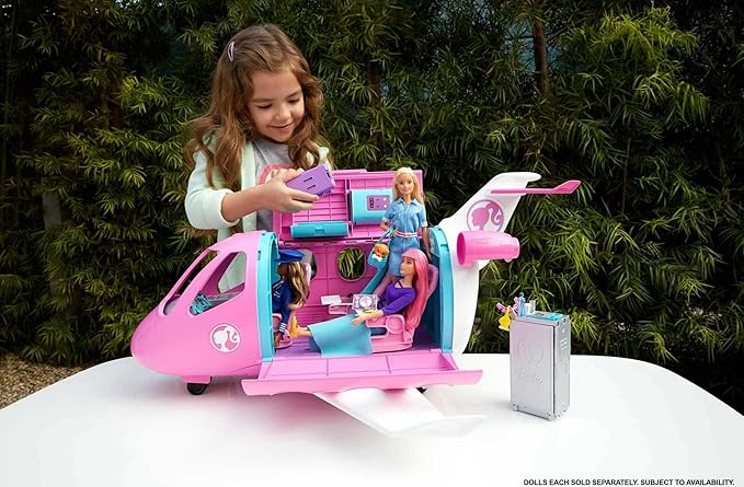 Barbie Dreamplane Airplane Toys Playset with 15+ Accessories Including Puppy, Snack Cart, Reclining Seats and More (Amazon Exclusive)