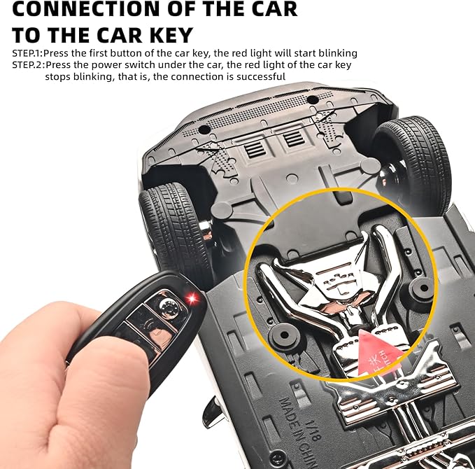 Model Car Kits for Adult 1/18 Diecast Cars Compatible with Audi RS7 Sportback Car Collection,Remote Control Key Version Metal Toy Cars with Lights and Sounds,Toy Cars for Boys Age 4-7（White）