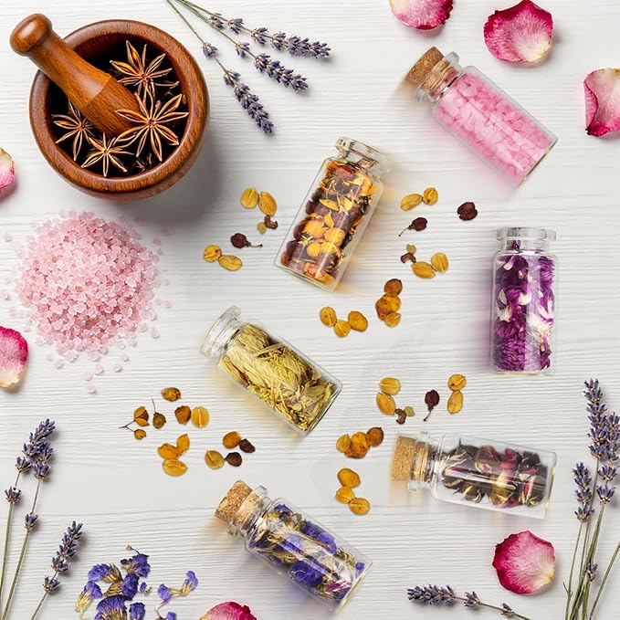 100Pcs 10ml Mini Glass Bottles with Cork Stoppers - Small Clear Vials for DIY Crafts, Wedding Favors, Halloween Decor, Wishing Spell Jars, Includes Funnel-(22 * 50 mm)