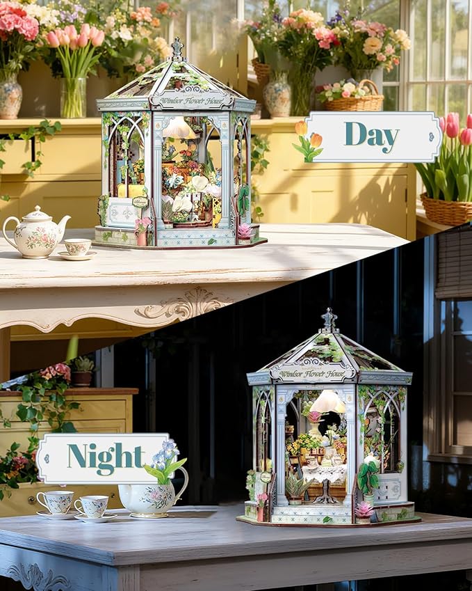 CUTEBEE Garden House Book Nook Kit, DIY Miniature House Kit for Teens Adults, 3D Wooden Puzzle Booknook Tiny House Building Kit for Book Lovers, Gift for Bride and Groom, Family, Friends