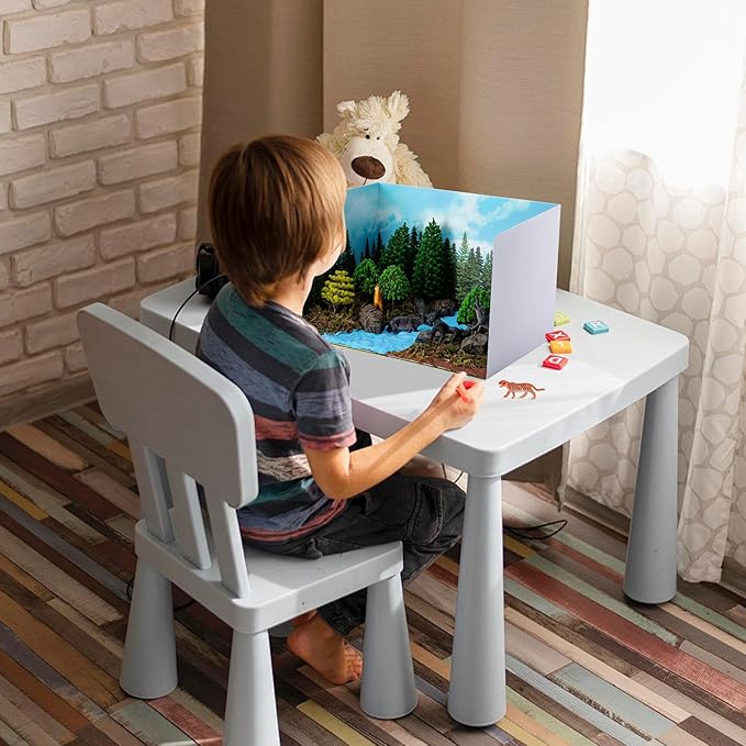 codree 65 Pcs Jungle Diorama Kit Habitat Project Box Set, Cardboard Diorama Box Animals Model Scenery Kit, Animal Figurines Rainforest Diorama Supplies for DIY Crafts Birthday Gifts Party Favor