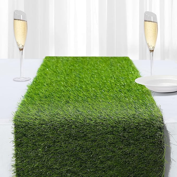 Artificial Grass Table Runners-13 x 84 Inches Faux Grass Table Runner for Golf Themed Party,Synthetic Turf Table Runner for Wedding Party, Birthday, Banquet, Baby Shower, Home Decor