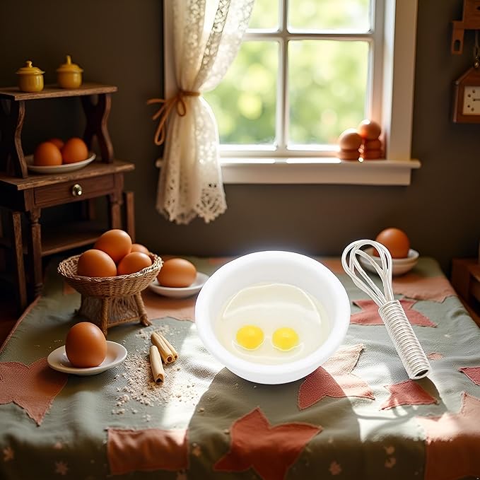 2Pcs/Set 1/12 Miniature Whisk and Mixing Bowl Dollhouse Decoration Accessories