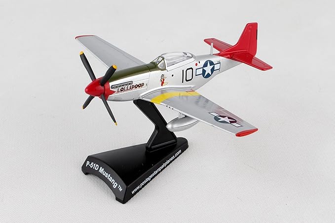 Daron P-51D Mustang Die-Cast Model – 1:100 Scale WWII Long-Range Fighter Replica, Tuskegee Airmen Edition, Highly Detailed, 4” Length x 4.5” Wingspan, Adult Collectible Ages 14+