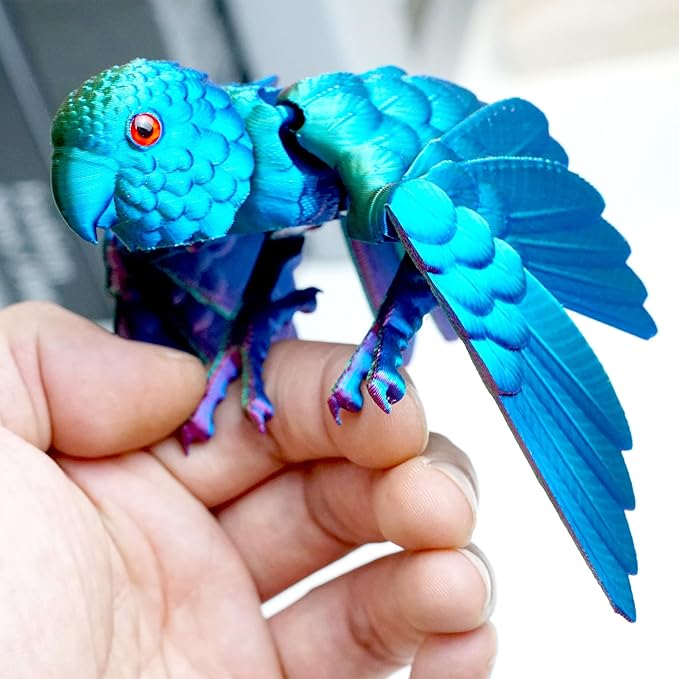 3D Print Parrot Figure, Bird with Wing,Movable Joints, Home Office Decor,Interesting Toys for Autism/ADHD,Festival Gifts toco,Fidget Toys, Executive Desk Animals Toy