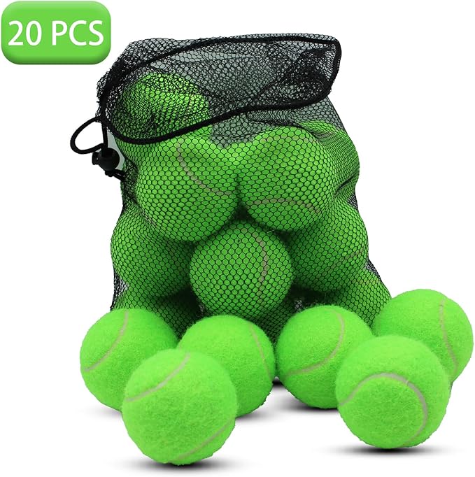 SHYUJAJIE Tennis Balls, 20 Pack Training Tennis Balls,High Elasticity Practice Tennis for Beginner, Exercise Playing Balls for Pet Dog