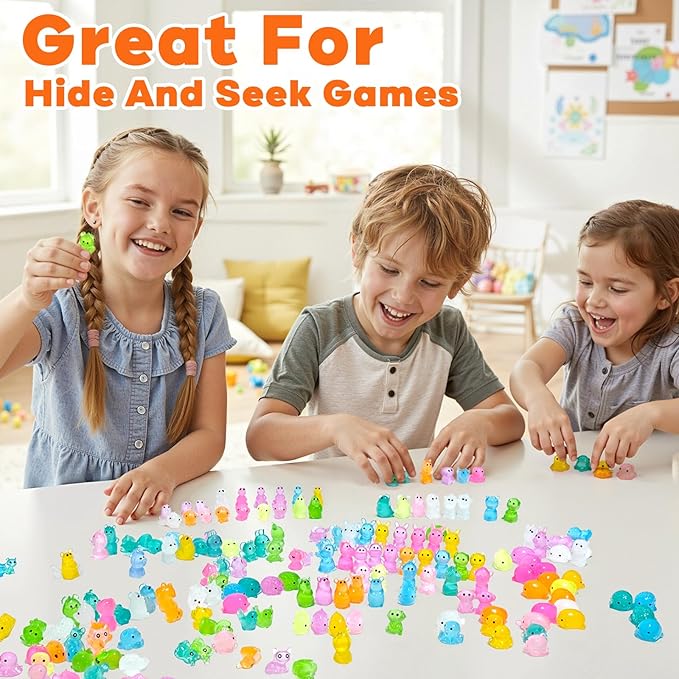 250 Pcs Luminous Mini Resin Animals, 25 Styles Glow in The Dark Tiny Animal Figurines Bulk for Fairy Garden, Dollhouse, Aquarium Tank, DIY Crafts, Party Favors, Hide and Seek Game