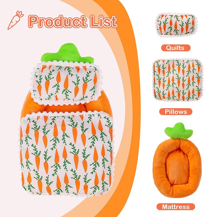 17cm La Booooo Booooo Doll Beds, La Booooo Booooo Furniture, Carrot Pattern Compatible with la Booooo Booooo Dolls