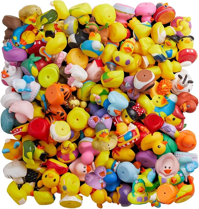 30 Pack Rubber Duck for Jeeps Ducking - 2" Bulk Floater Duck for Kids - Baby Bath Toy Assortment - Party Favors, Birthdays, Bath Time, and More (30 Varieties)