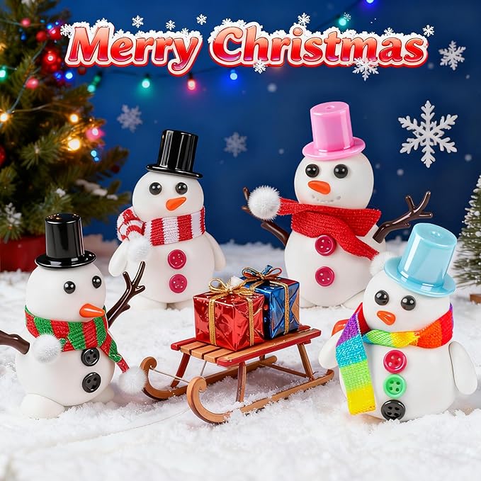 6 Pack Slime Stocking Stuffers, Stocking Stuffers for Kids,Christmas Crafts,Stocking Stuffers, Kids Crafts Snowman DIY Kit,Crafts Xmas Gift