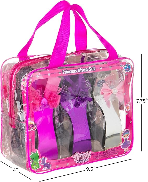 3 Pack Dress Up Kids Royalty Heels - Pretend Play High Heels for Kids, Princess Play Dress Shoes - Toddler Size 7-10