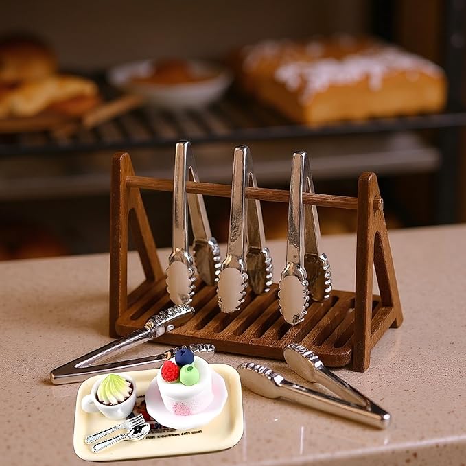 6Pcs Happy Afternoon Tea Miniature Set – Dollhouse Kitchen Accessories, Includes Tray, Coffee Milkshake, Cake,Plate,Spoon, Perfect for Pretend Play, Miniature Food Set for Dollhouses and Play Kitchens