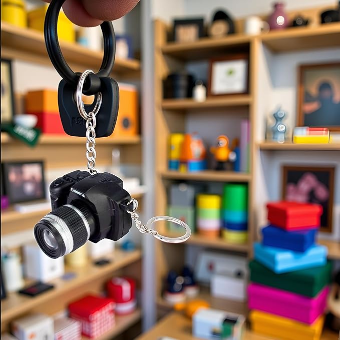JJLFresheners Camera Keychain with Sound, Key Ring Decor Bag Wallet Pendant, Mini Camera Design Keychain Cute Novelty Ring Child Toy Kids Key Chain Pendant Creative Gift Key Chain Decorative