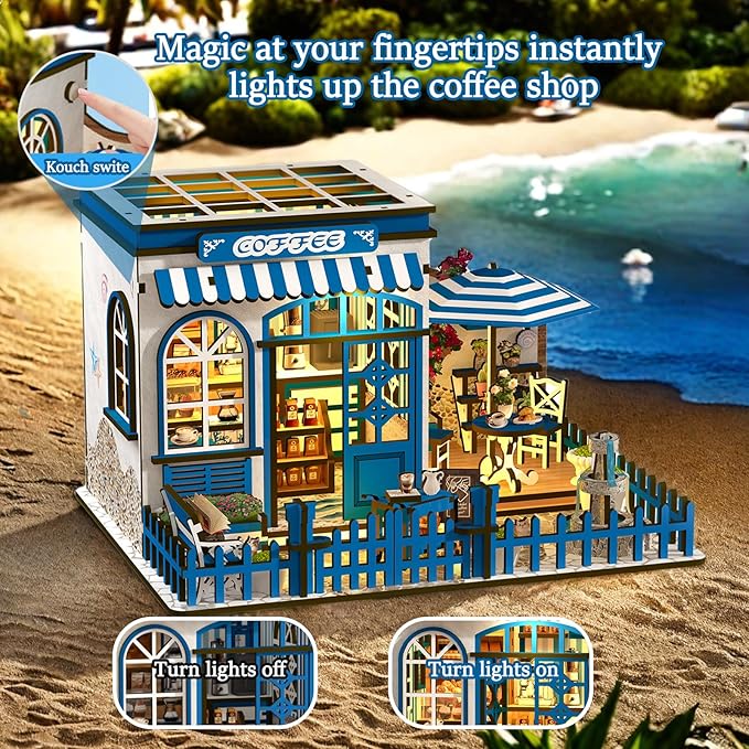Book Nooks for Adults, DIY Miniature Dollhouse Book Nook Kit, Model Kits Craft Kits for Adults, 3D Wooden Puzzle Book Nook Craft Bookshelf Decor, Adult Craft Kits Gift with Led Light