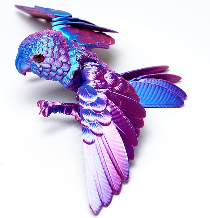 3D Printed Flexible Parrot Model,Bird with Wing,Movable Joints,Home Office Decor,Interesting Toys for Autism/ADHD,Festival Gifts toco,Fidget Toys, Executive Desk Animals Toy (Colorful 2)
