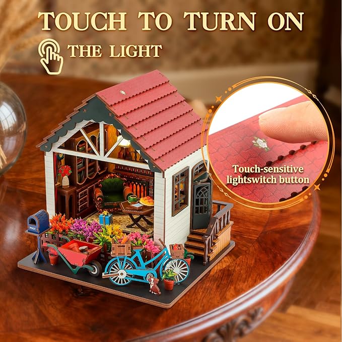 DIY Miniature Dollhouse Miniature Toy House Adult Book Nook kit 3D Wooden Puzzle Holiday Decoration Creative Gift for Family/Friends