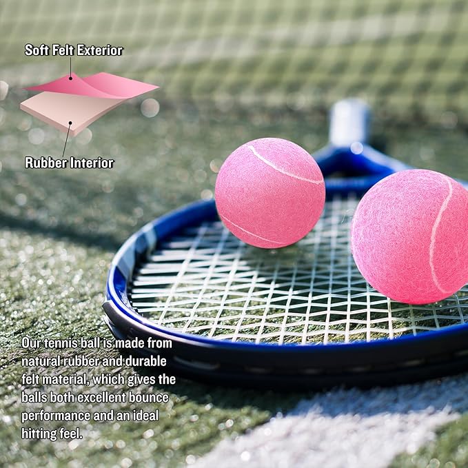 MRYCZ FYRHD 60 Pack Tennis Balls, Training Tennis Balls, Pet Dog Playing Balls, Practice Tennis Balls with Mesh Bag for Transport and Beginner Training
