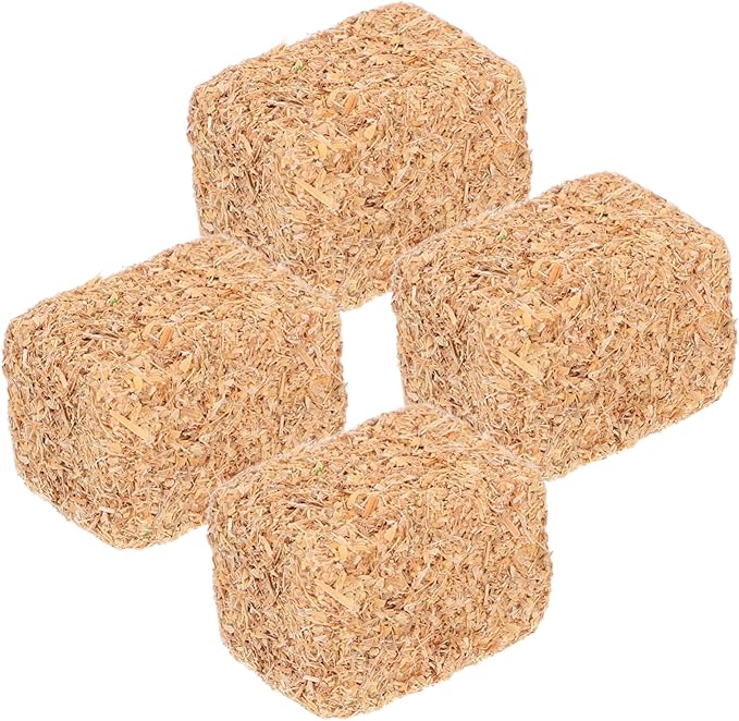 Miniature Faux Straw Bales 4Pcs Simulated Haystack Decor for Autumn Harvest Scene for DIY Farm Decor and Seasonal Display