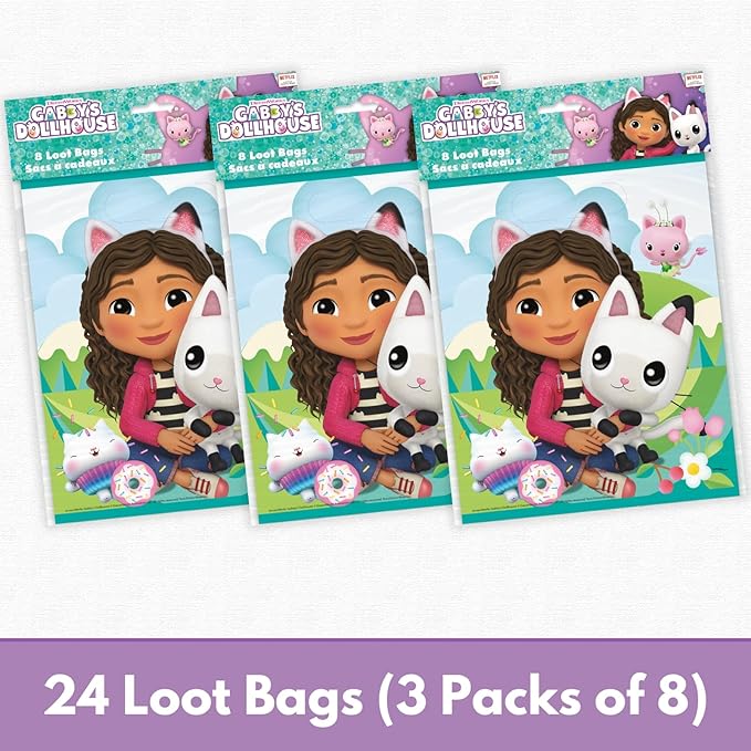 Unique Gabby Dollhouse Party Bags - 24 Pack - Gabbys Dollhouse Goodie Bags for Party Favors, Checklist - Birthday Decorations - Supplies for 24 Guests