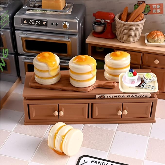 6Pcs Happy Afternoon Tea Miniature Set – Dollhouse Kitchen Accessories, Includes Tray, Coffee Milkshake, Cake,Plate,Spoon, Perfect for Pretend Play, Miniature Food Set for Dollhouses and Play Kitchens
