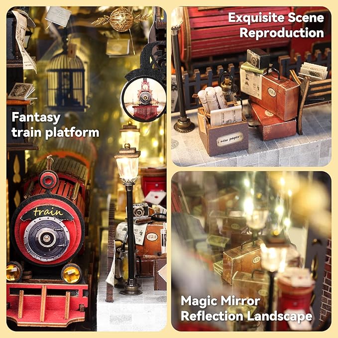 DIY Miniature Book Nook Dollhouse Room Kit for Teens and Adults-Old Train Station