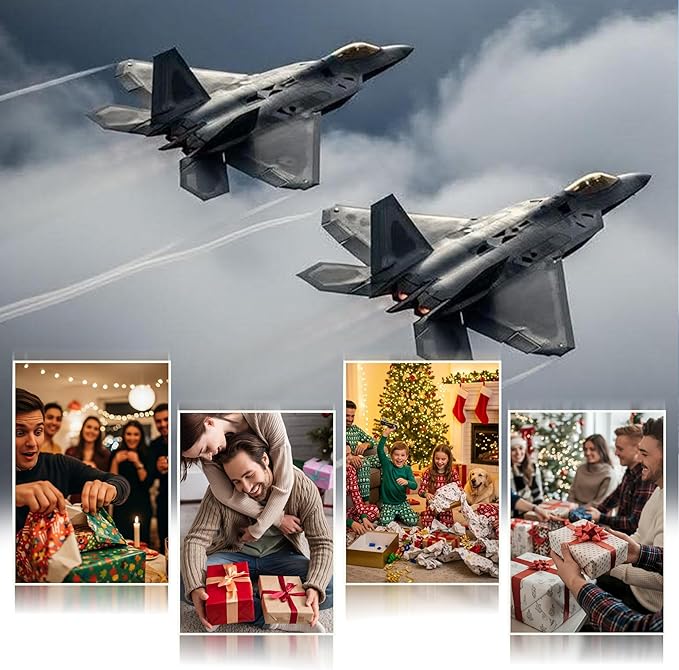 F-22 Raptor Die-cast Airplanes-1/100 Scale Spirits of American Fighter Jet Metal Aircraft Model for Collector, Aviation Enthusiast-Premium Collectiable with Display Stand